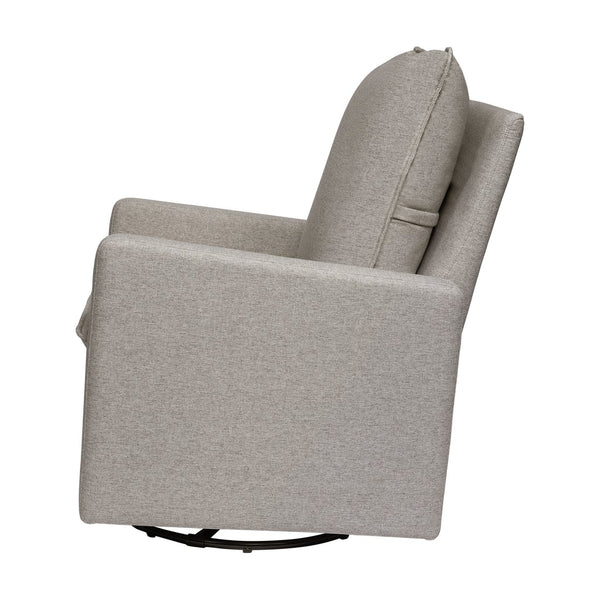 Cali Pillowback Swivel Glider in Eco-performance Fabric (Grey)