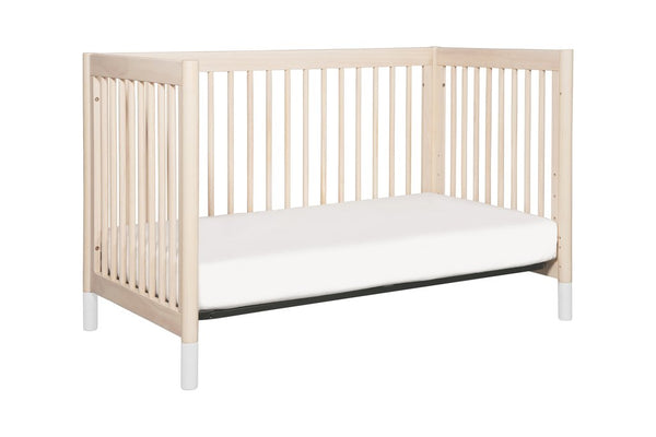 Gelato 4-in-1 Convertible Crib with Toddler Bed Conversion Kit (Washed Natural/White)