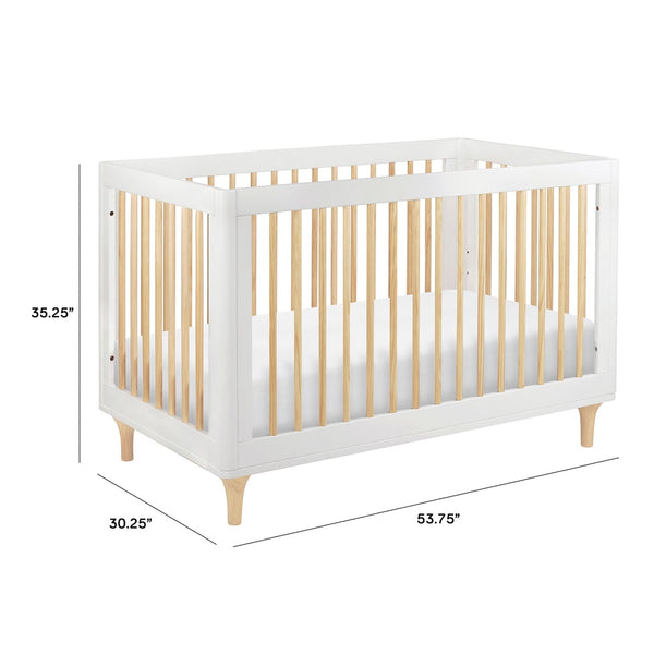 Lolly 3-in-1 Convertible Crib with Toddler Bed Conversion Kit (White/Natural)