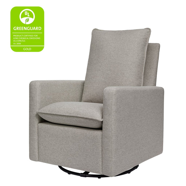 Cali Pillowback Swivel Glider in Eco-performance Fabric (Grey)