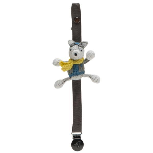 Origami Collection Rattle Pacifier Holder Henry the Husky