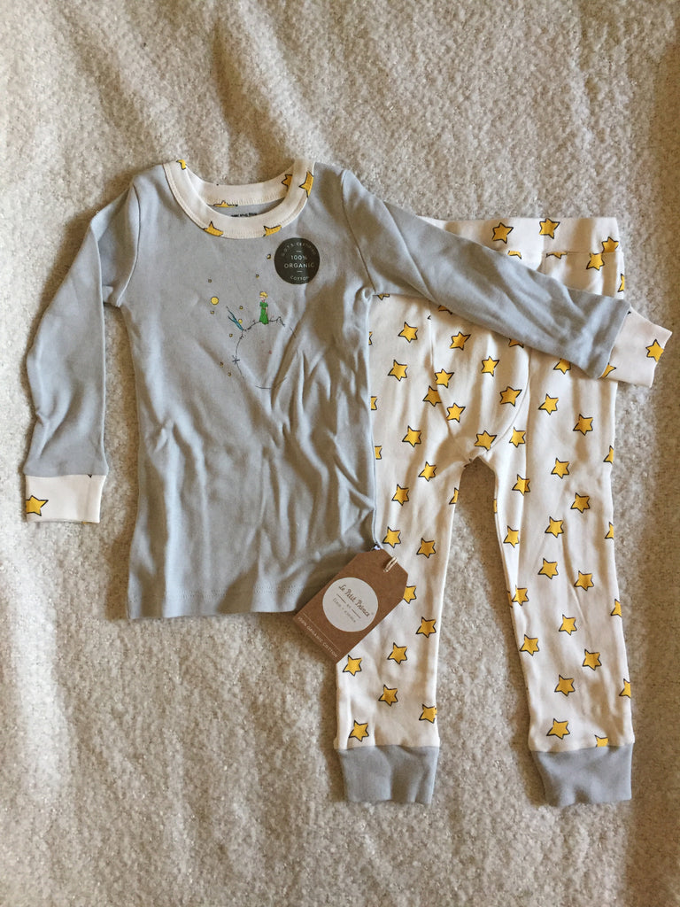 Little Prince Grey & Yellow Stars Pajamas