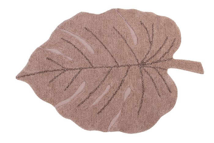 Lorena Canals Monstera Leaf in Vintage Nude Washable Rug