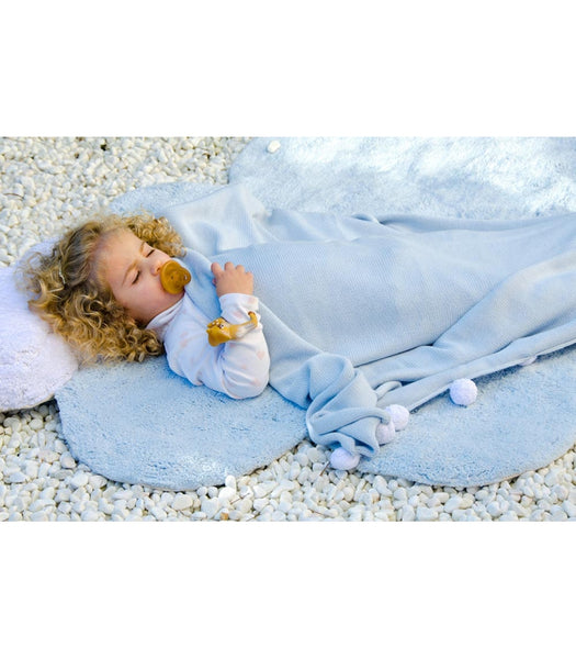Lorena Canals Puffy Dream Blue Washable Rug with Cushion