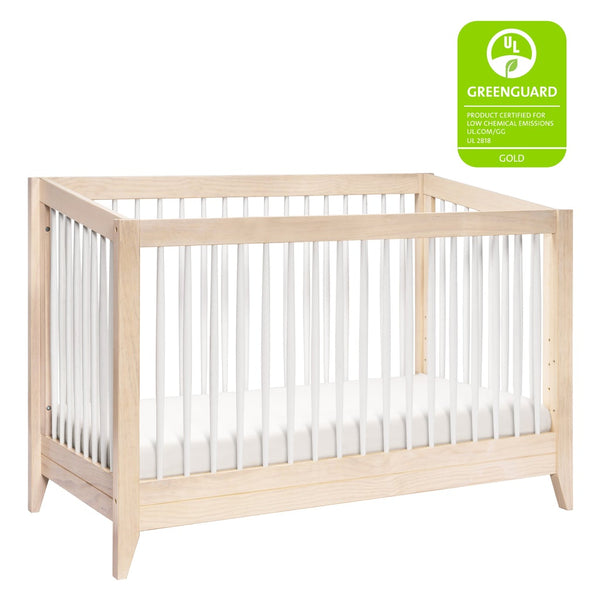 Sprout 4-in-1 Convertible Crib with Toddler Bed Conversion Kit (Washed Natural/White)