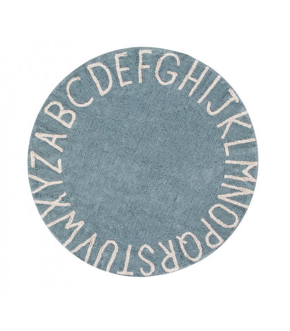 Lorena Canals Round ABC Vintage Blue - Natural Washable Rug