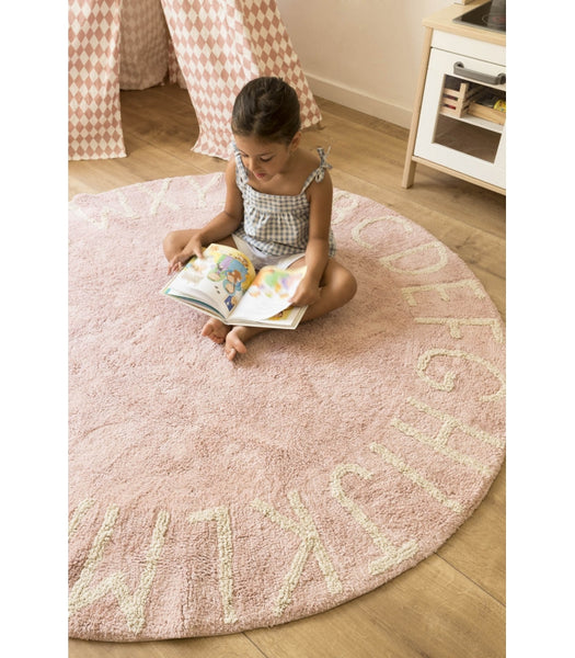 Lorena Canals Round ABC Vintage Nude - Natural Washable Rug