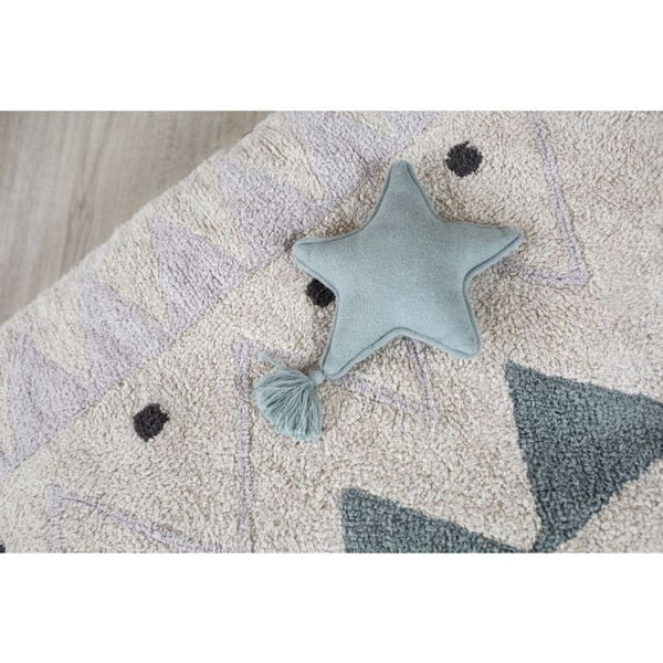 Lorena Canals Knitted Twinkle Star Indus Blue Cushion