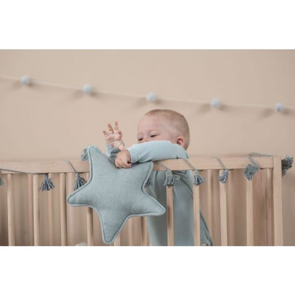 Lorena Canals Knitted Twinkle Star Indus Blue Cushion