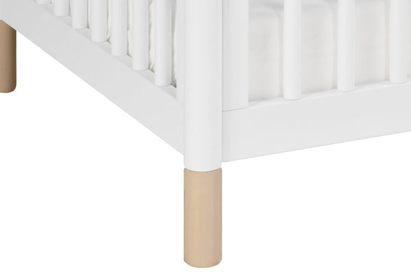Gelato 4-in-1 Convertible Crib with Toddler Bed Conversion Kit (White/Washed Natural)