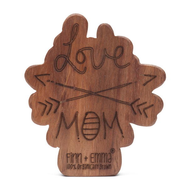 Wood Teeting Rattle - Love Mom & Dad