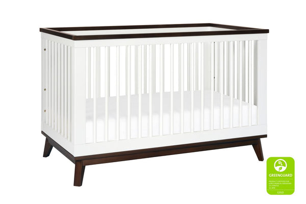 Scoot 3-in-1 Convertible Crib with Toddler Bed Conversion Kit (White/Walnut)