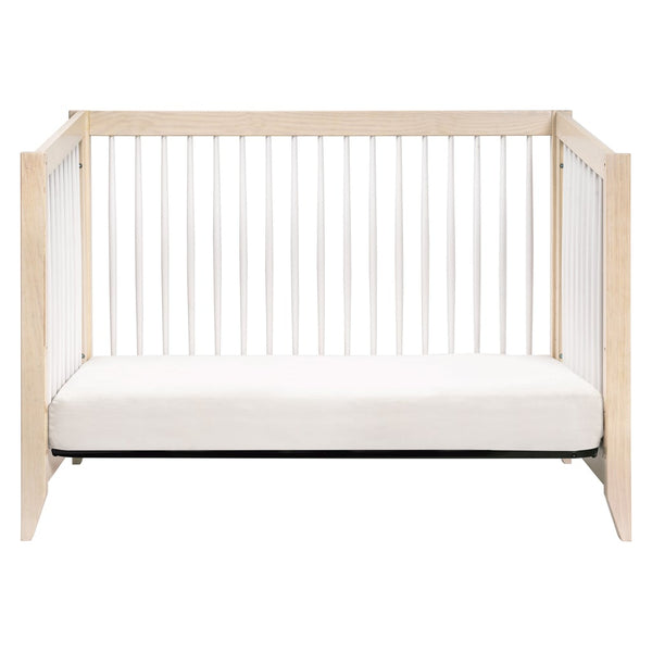 Sprout 4-in-1 Convertible Crib with Toddler Bed Conversion Kit (Washed Natural/White)